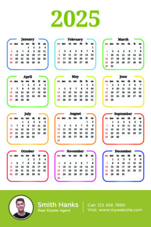 Calendar 5.5x8 inch front